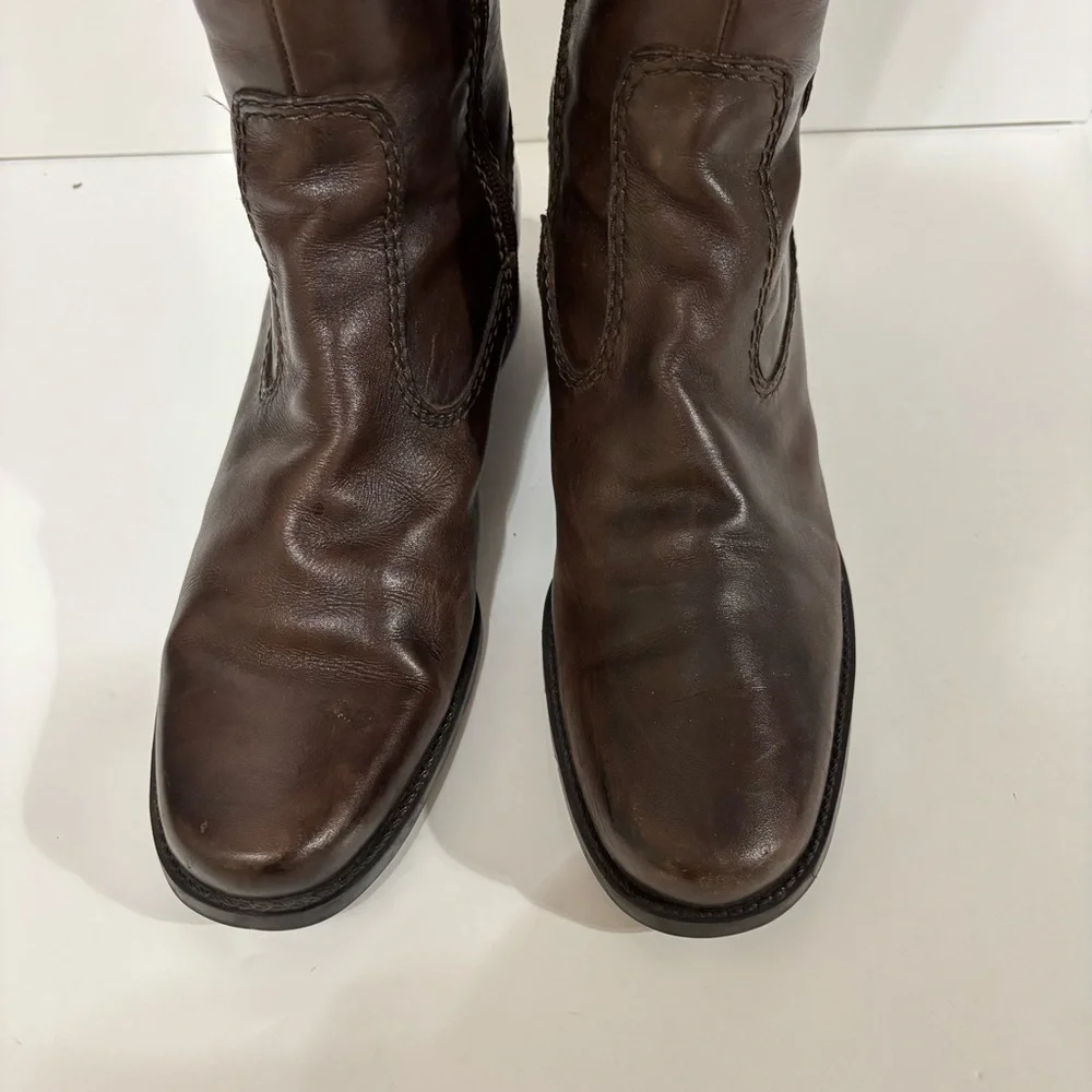 Bandolino Dark Brown Leather  Riding Boots Size 8.5